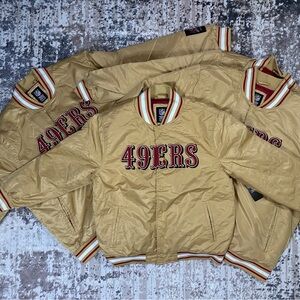 NFL Team Apparel San Francisco 49ers Gold Satin Jacket Men’s XL